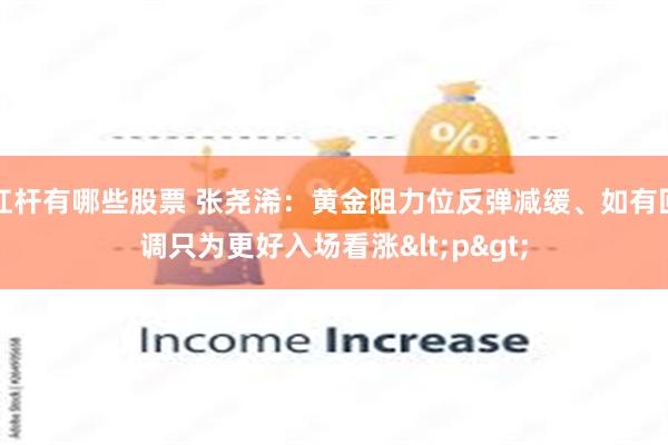 杠杆有哪些股票 张尧浠：黄金阻力位反弹减缓、如有回调只为更好入场看涨<p>