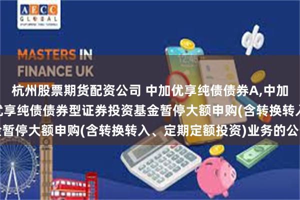 杭州股票期货配资公司 中加优享纯债债券A,中加优享纯债债券C: 中加优享纯债债券型证券投资基金暂停大额申购(含转换转入、定期定额投资)业务的公告